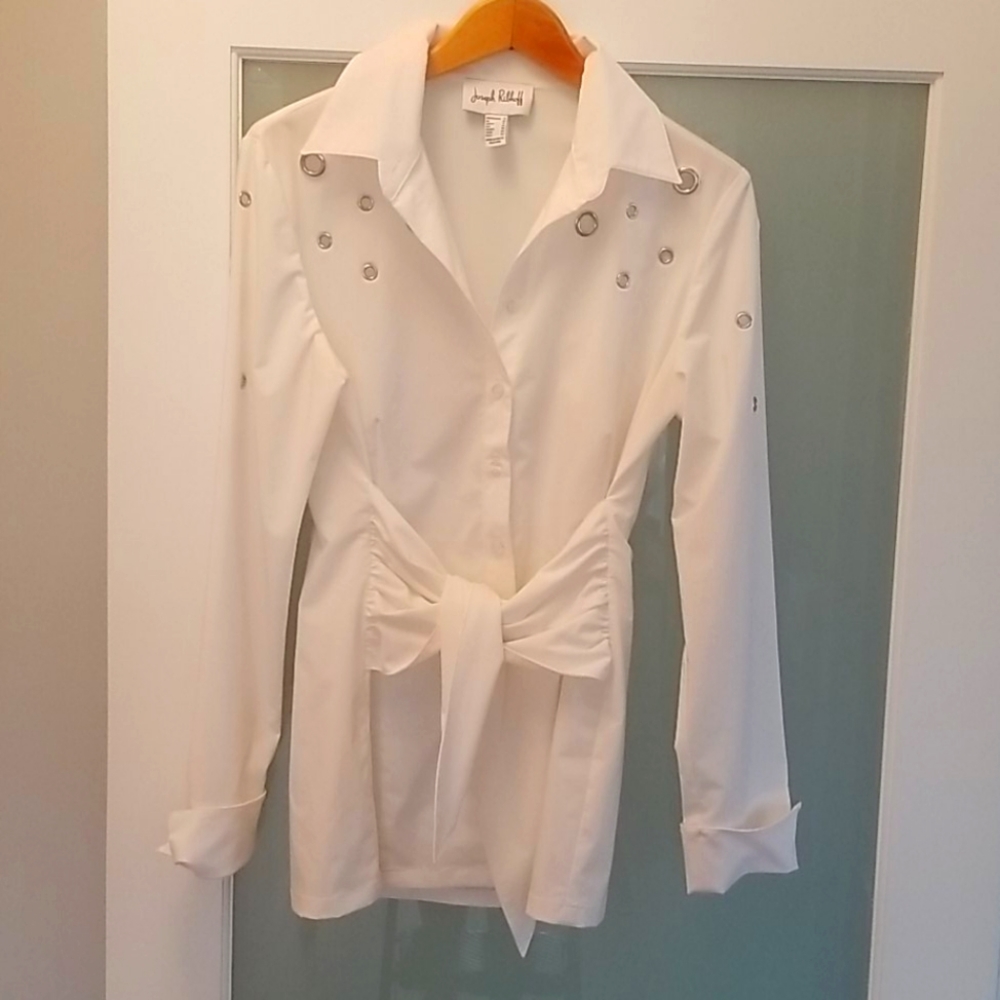 Joseph Ribkoff White Blouse size 8